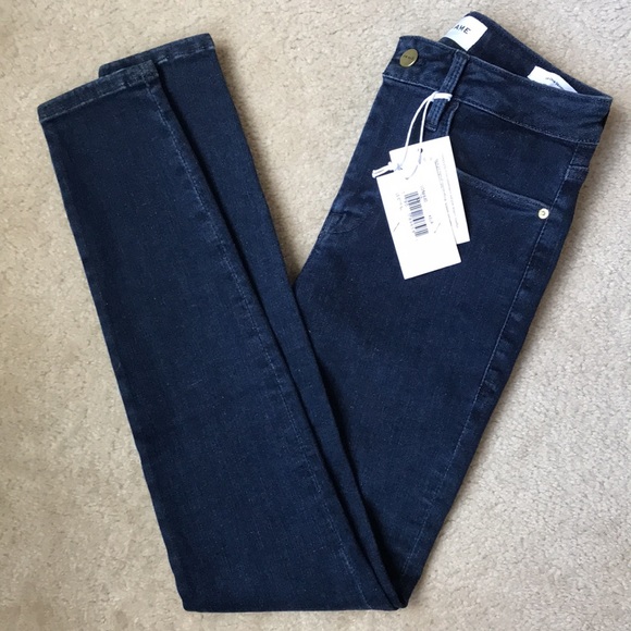 FRAME Women’s Le One Mid Rise Skinny Jeans in Keller Deep Blue Sz 1 (24-28) - Picture 1 of 9